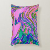 抽象芸術カッコいいチャートレイズとホットピンクグルーブヴィレトロ アクセントクッション (正面(垂直))