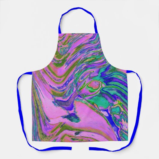 抽象芸術カッコいいチャートレイズとホットピンクグルーブヴィレトロ エプロン (正面)
