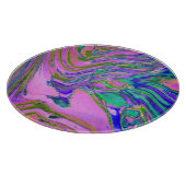 抽象芸術カッコいいチャートレイズとホットピンクグルーブヴィレトロ カッティングボード (角)