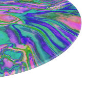 抽象芸術カッコいいチャートレイズとホットピンクグルーブヴィレトロ カッティングボード (角)