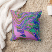 抽象芸術カッコいいチャートレイズとホットピンクグルーブヴィレトロ クッション (ブランケット)