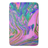 抽象芸術カッコいいチャートレイズとホットピンクグルーブヴィレトロ バスマット (正面縦)