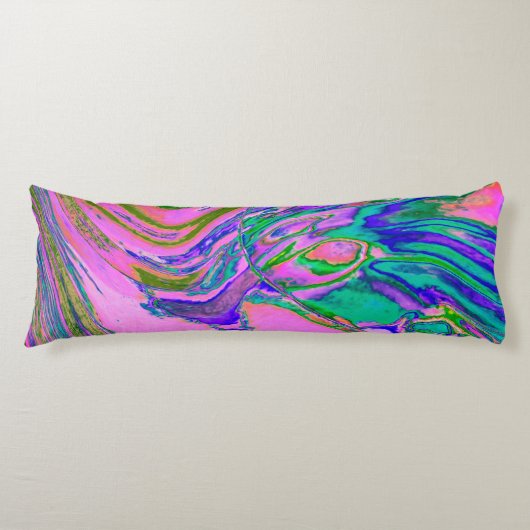 抽象芸術カッコいいチャートレイズとホットピンクグルーブヴィレトロ ボディピロー (正面)