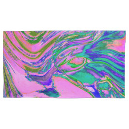 抽象芸術カッコいいチャートレイズとホットピンクグルーブヴィレトロ 枕カバー