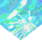 抽象芸術カッコいいレトロアクアとライムグリーンスワール テーブルクロス (アングル)