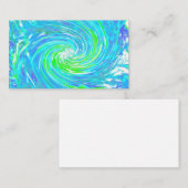 抽象芸術カッコいいレトロアクアとライムグリーンスワール 名刺 (正面/裏面)