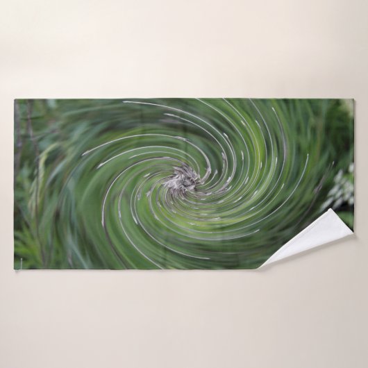 抽象芸術カッコいいレトロシャルトリュースグリーンフローラ旋回 バスタオル (バスタオル)