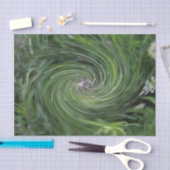 抽象芸術カッコいいレトロシャルトリュースグリーンフローラ旋回 薄葉紙 (クラフト)