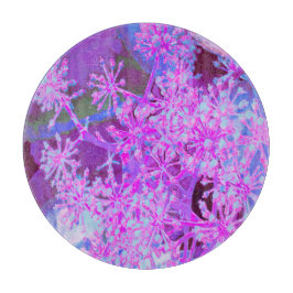 抽象芸術カッコいいレトロ自然(ホットピンクとパープル) カッティングボード