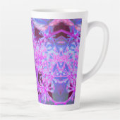 抽象芸術カッコいいレトロ自然（ホットピンクとパープル） カフェラテマグ (右)