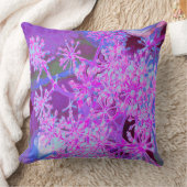 抽象芸術カッコいいレトロ自然（ホットピンクとパープル） クッション (ブランケット)