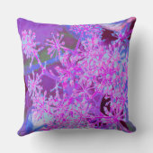 抽象芸術カッコいいレトロ自然（ホットピンクとパープル） クッション (裏面)
