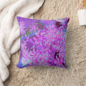 抽象芸術カッコいいレトロ自然（ホットピンクとパープル） クッション (ブランケット)