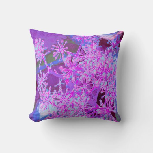 抽象芸術カッコいいレトロ自然（ホットピンクとパープル） クッション (正面)