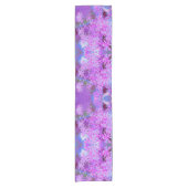 抽象芸術カッコいいレトロ自然（ホットピンクとパープル） ショートテーブルランナー (正面)