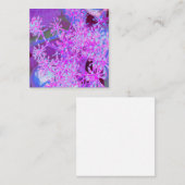 抽象芸術カッコいいレトロ自然(ホットピンクとパープル) スクエア名刺 (正面/裏面)