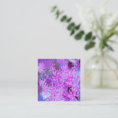 抽象芸術カッコいいレトロ自然(ホットピンクとパープル) スクエア名刺 (スタンド正面)