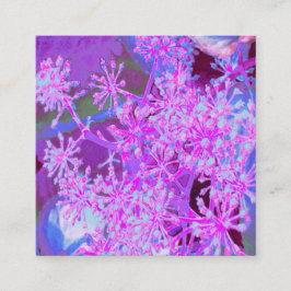 抽象芸術カッコいいレトロ自然（ホットピンクとパープル） スクエア名刺