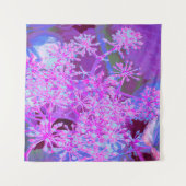 抽象芸術カッコいいレトロ自然(ホットピンクとパープル) タペストリー (正面(横))