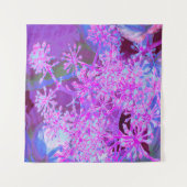 抽象芸術カッコいいレトロ自然(ホットピンクとパープル) タペストリー (正面)