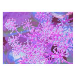 抽象芸術カッコいいレトロ自然（ホットピンクとパープル） テーブルクロス