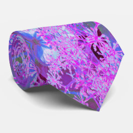 抽象芸術カッコいいレトロ自然（ホットピンクとパープル） ネクタイ