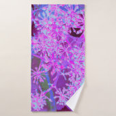 抽象芸術カッコいいレトロ自然（ホットピンクとパープル） バスタオル (バスタオル)
