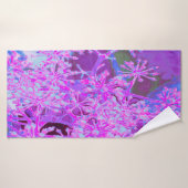 抽象芸術カッコいいレトロ自然（ホットピンクとパープル） バスタオル (バスタオル)