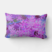 抽象芸術カッコいいレトロ自然（ホットピンクとパープル） ランバークッション (裏面)