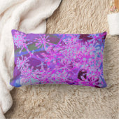 抽象芸術カッコいいレトロ自然（ホットピンクとパープル） ランバークッション (ブランケット)