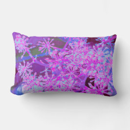 抽象芸術カッコいいレトロ自然（ホットピンクとパープル） ランバークッション