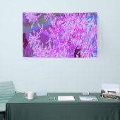 抽象芸術カッコいいレトロ自然（ホットピンクとパープル） 横断幕 (トレードショー)