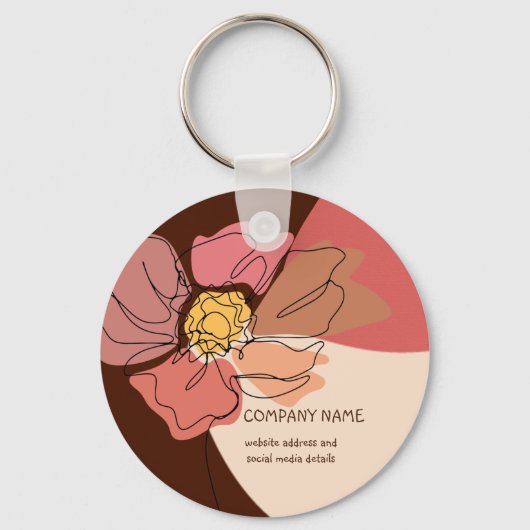 抽象芸術カッコいい形状フローラ褐珊瑚ガーリー キーホルダー (正面)
