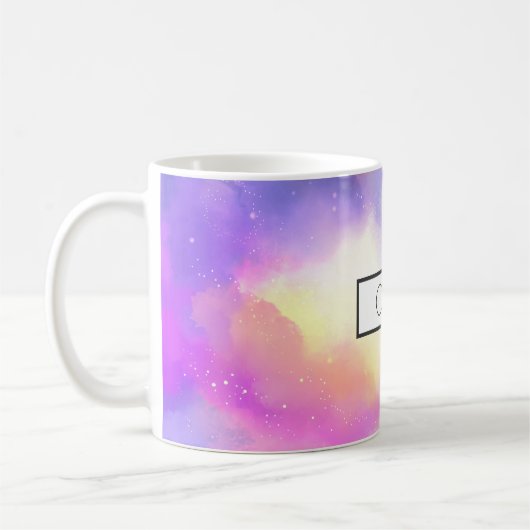 抽象芸術カッコいい水彩宇宙宇宙デザイン コーヒーマグカップ (左)
