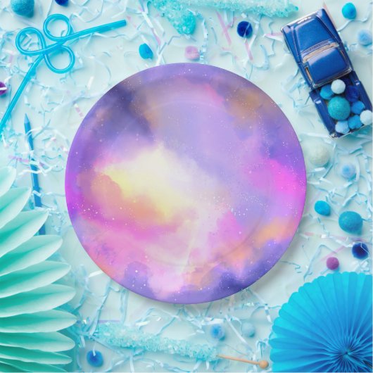抽象芸術カッコいい水彩宇宙宇宙デザイン ペーパープレート (パーティー)