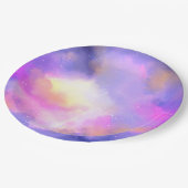 抽象芸術カッコいい水彩宇宙宇宙デザイン ペーパープレート (アングル)