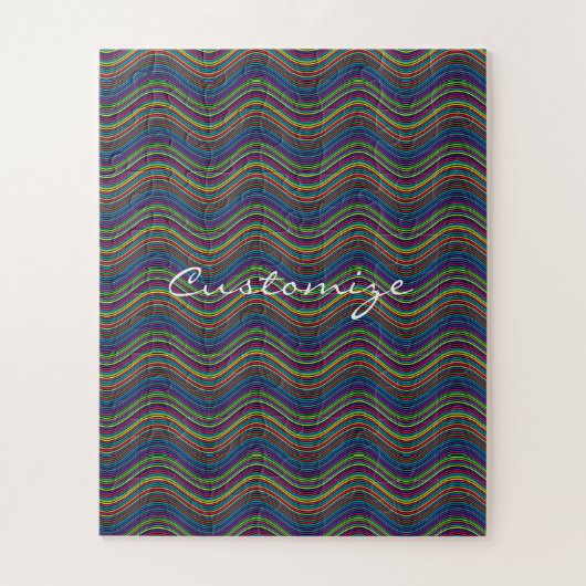 抽象芸術カッコいい波線アートThunder_Cove ジグソーパズル (縦)