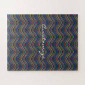 抽象芸術カッコいい波線アートThunder_Cove ジグソーパズル (横)