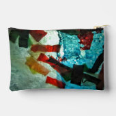 抽象芸術カットソーバッグ、抽象芸術ブルーバッグ、プラスチックアート アクセサリーポーチ (裏面)