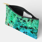 抽象芸術カットソーバッグ、抽象芸術ブルーバッグ、プラスチックアート アクセサリーポーチ (見開き)