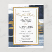 抽象芸術カップルシャワー招待状 |青い写真 (正面)