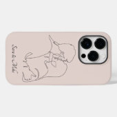 抽象芸術カップル線アート， Boho Chic Case-Mate iPh iPhoneケース (裏面 (横))