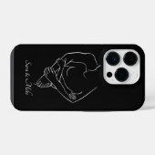 抽象芸術カップル線芸術Bohoシック iPhoneケース (裏面横)