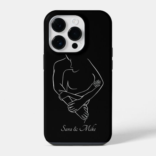 抽象芸術カップル線芸術Bohoシック iPhoneケース (裏面)