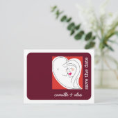 抽象芸術カップル、日付の保存 案内ポストカード (スタンド正面)