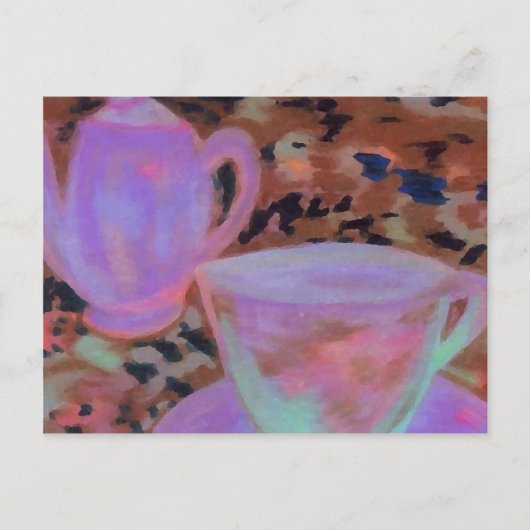 抽象芸術カフェクリケットディーネコーヒーアート ポストカード (正面)