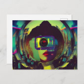 抽象芸術カメラウーマンSci-fiはがき ポストカード (正面/裏面)