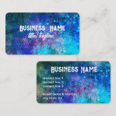 抽象芸術カラスプラッシュパープルターコイズ モダン 名刺 (正面/裏面)
