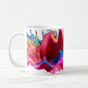 抽象芸術カラスプラッシュ11 ozマグカップ コーヒーマグカップ