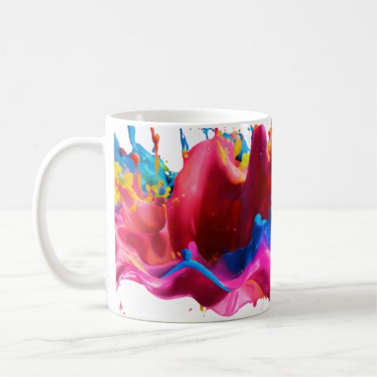 抽象芸術カラスプラッシュ11 ozマグカップ コーヒーマグカップ (左)
